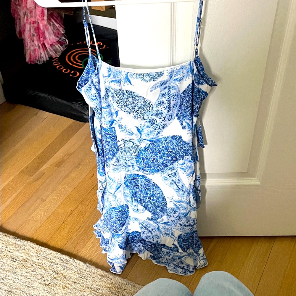 Lucy in the Sky Blue and White Floral Mini Dress